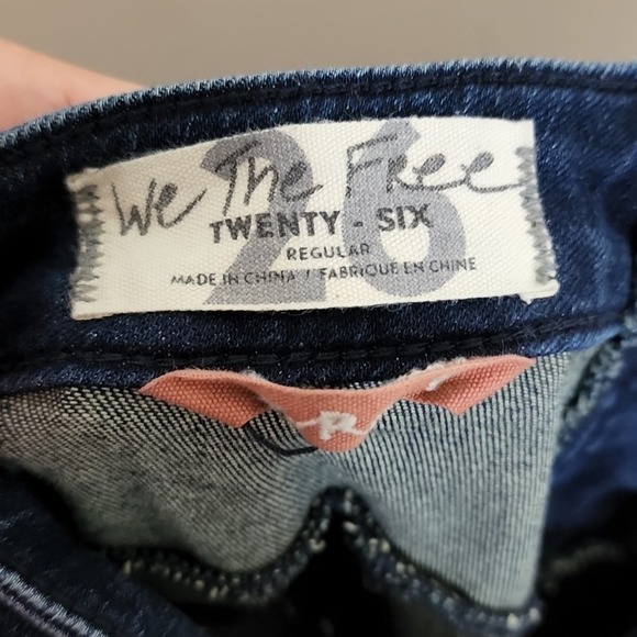 Free People Curvy High Rise Lace Up Flare Jeans Blue Size 26 - Picture 7 of 10